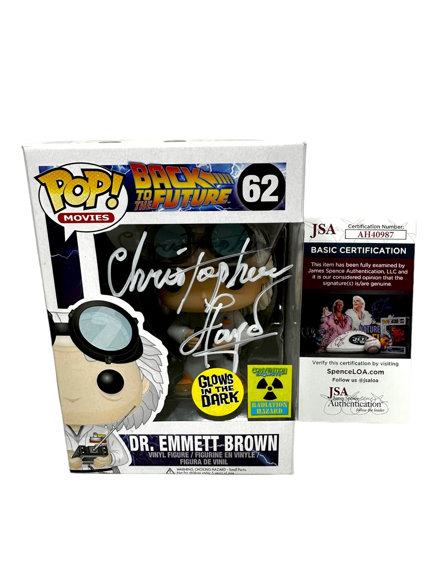 Sold 2014 GITD Con Exclusive Dr. Emmet Brown 62 Autographed JSA COA and #50 replacement box