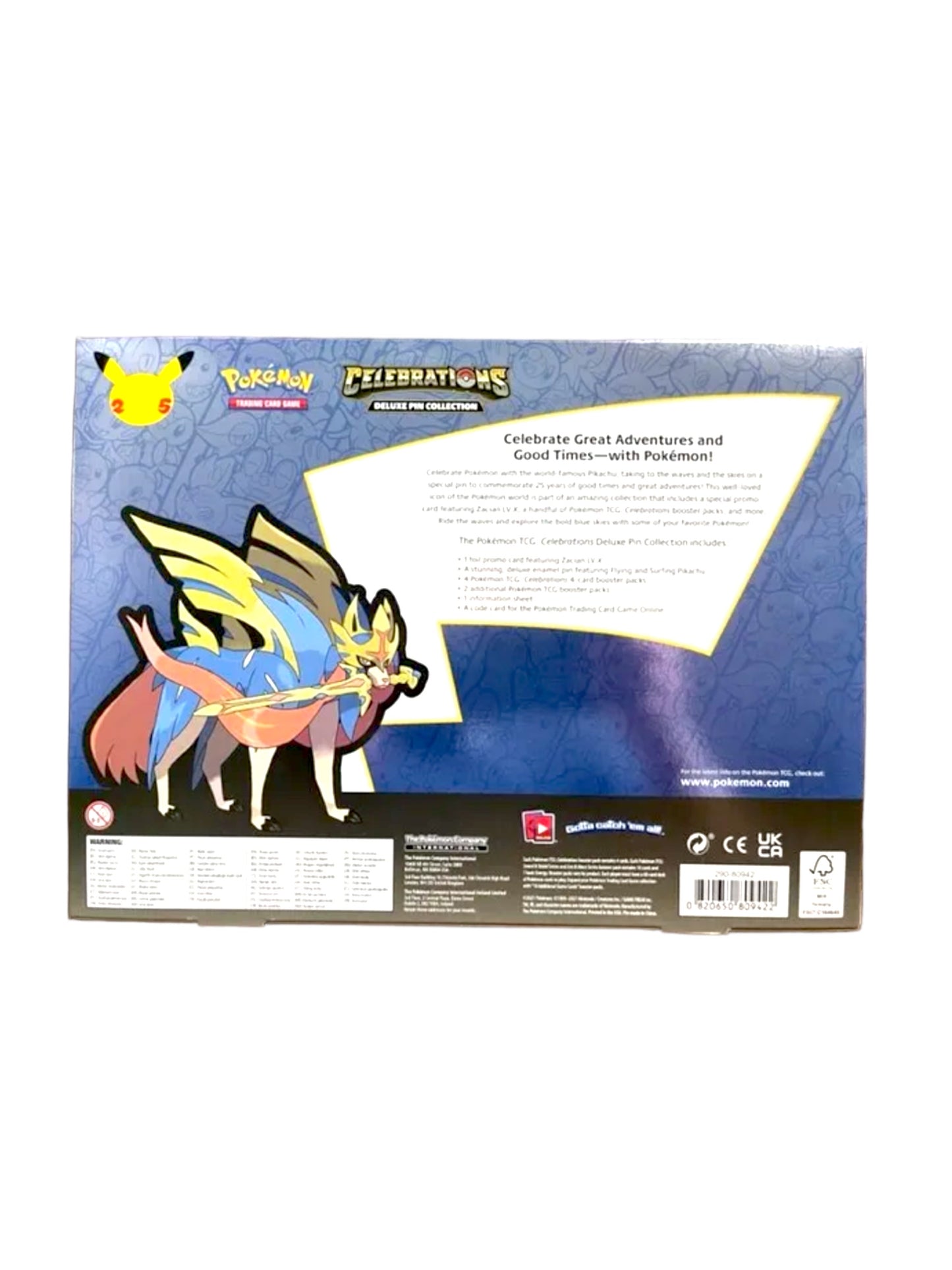 Pokemon Celebrations Deluxe Pin Collection Case Box Set Zacian