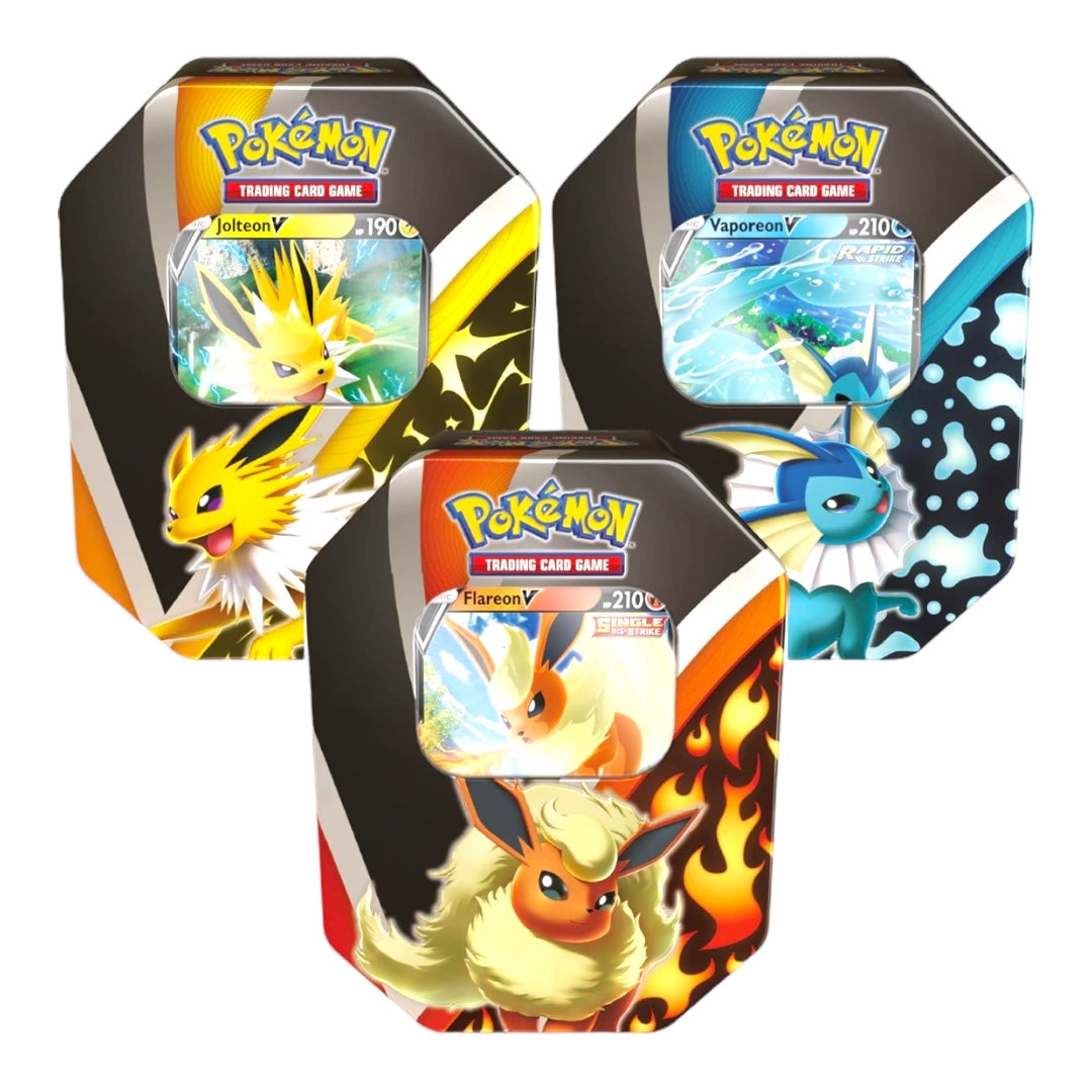 Complete Pokemon Eevee Evolutions V Tin set Complete Pokemon Eevee Evolutions V Tin set