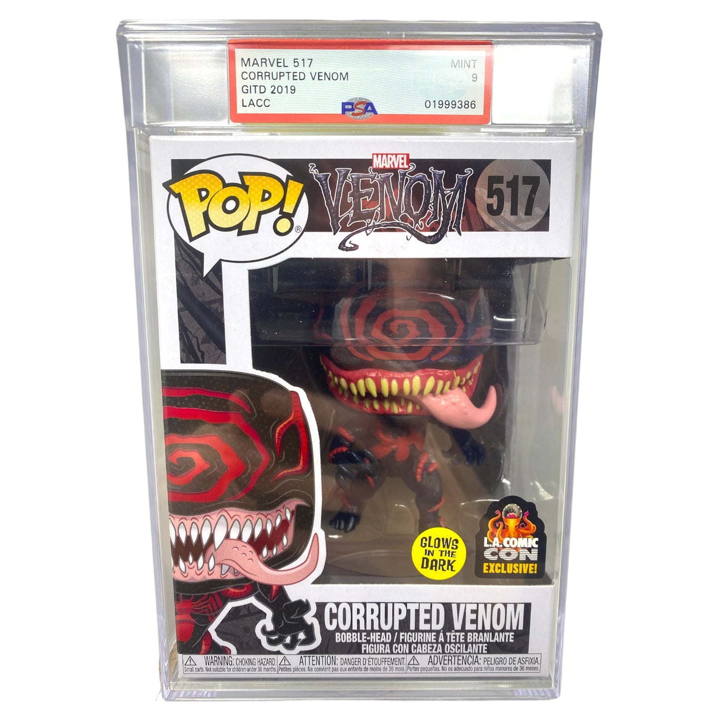 PSA Grade 9 2019 Corrupted Venom 517 Glows in the Dark LACC