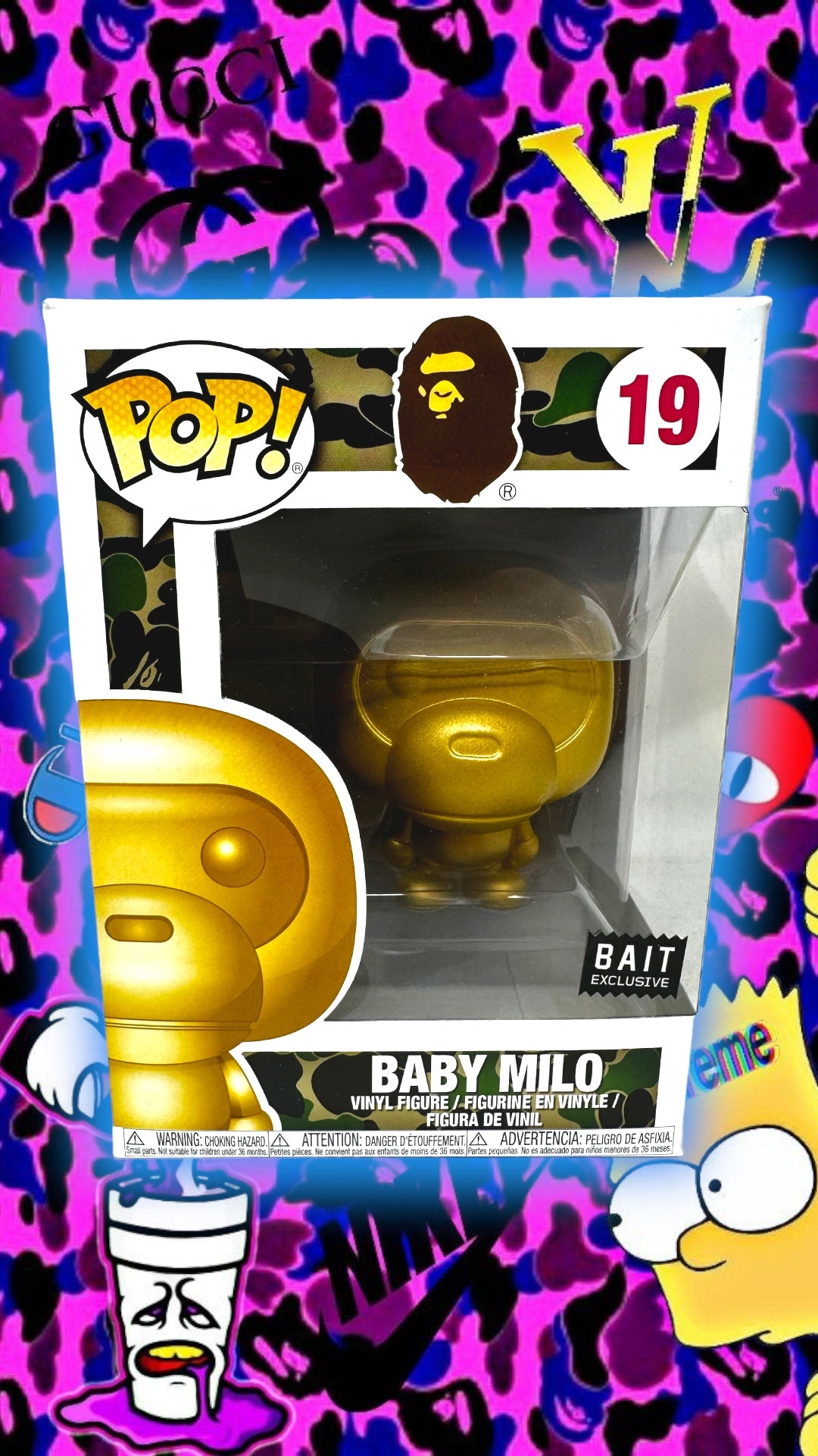 2018 Bait Exclusive Bape Baby Milo Gold - Main Image