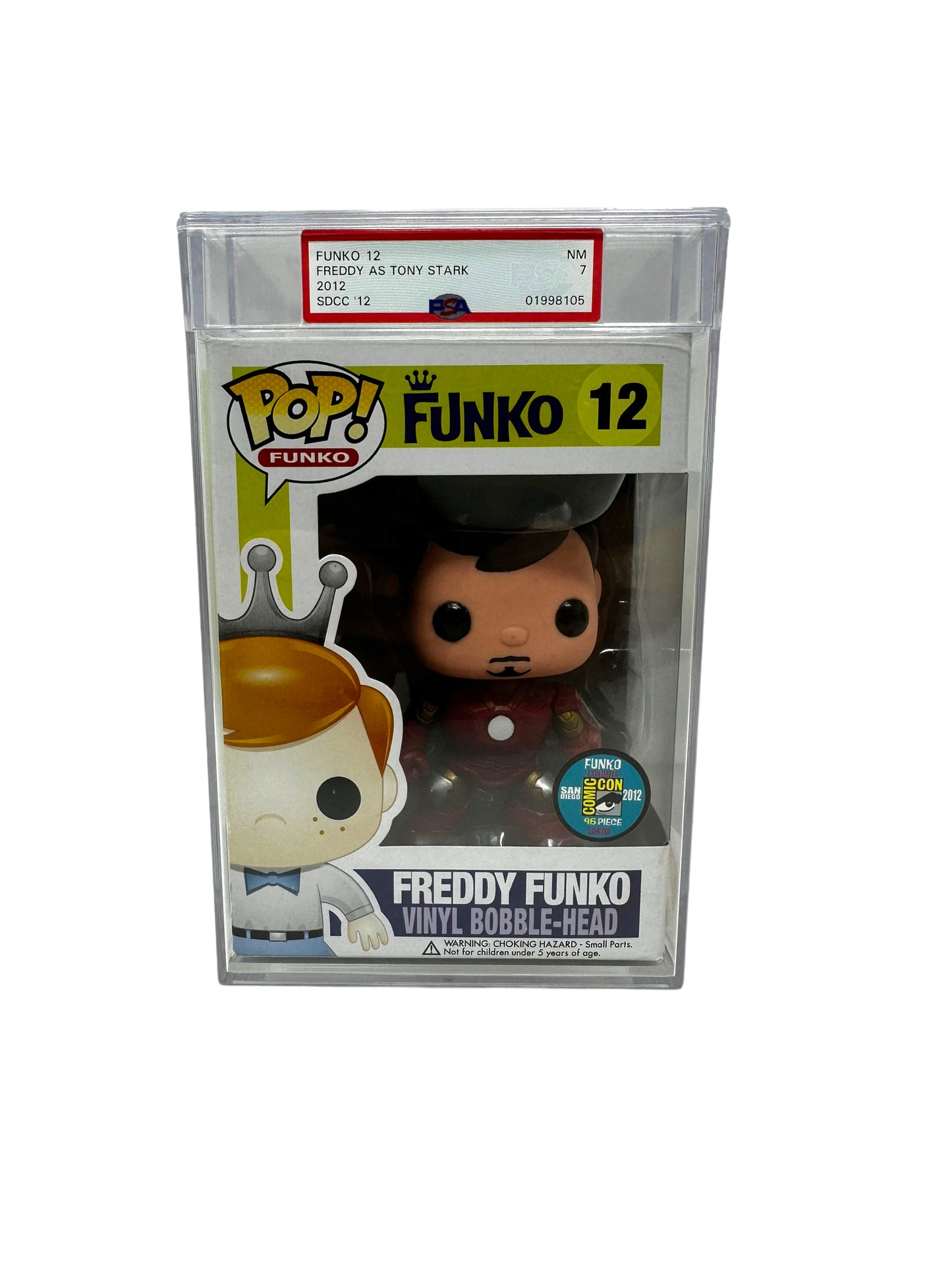 Sold 10/4 2012 SDCC Freddy Funko Tony Stark 12 LE96 PSA7