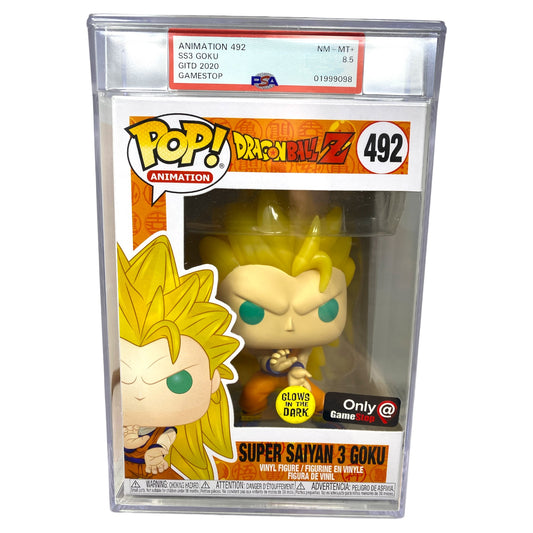 Sold - PSA Grade 8.5 2020 Super Saiyan 3 Goku 492 Glows in the Dark