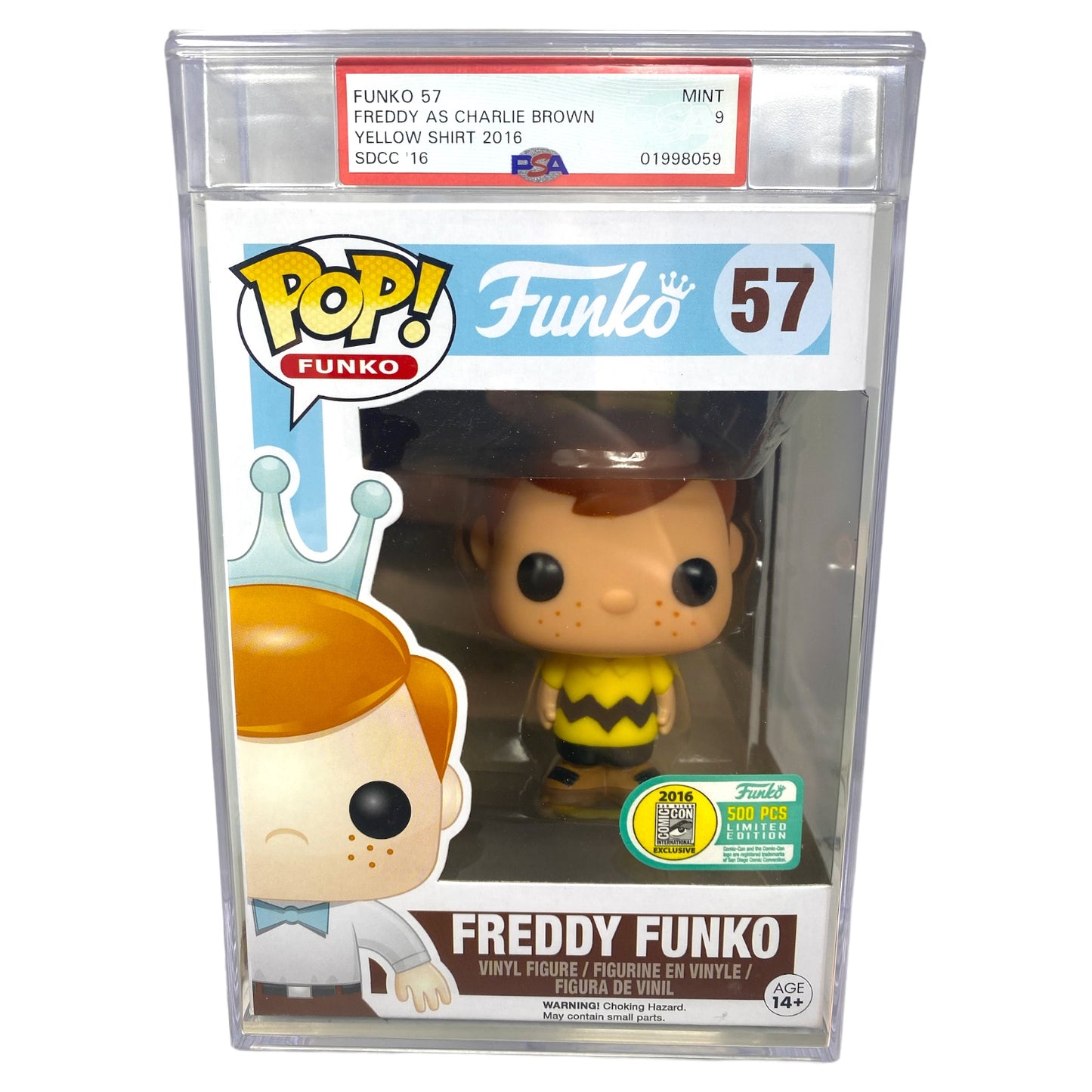 PSA Grade 9 2016 Yellow Shirt Freddy Funko 57 500 pcs SDCC