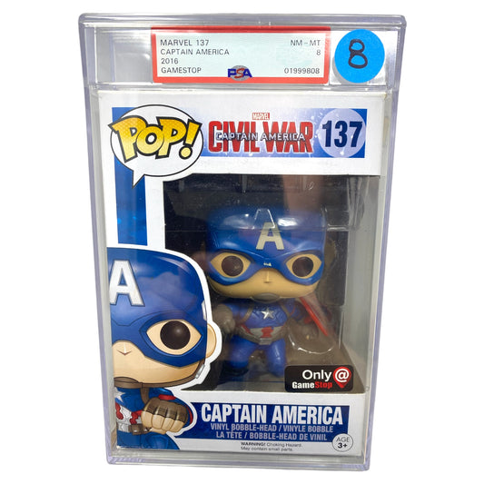 PSA Grade 8 2016 Captain America 137 GameStop Exclusive