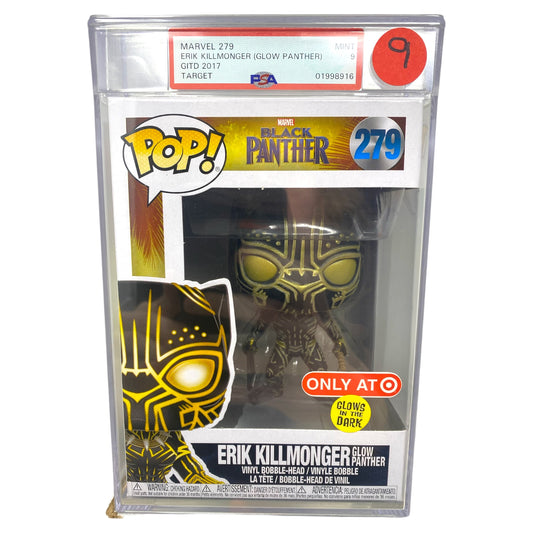 PSA Grade 9 2017 Erik Killmonger Glow Panther 279 Target Glows in the Dark