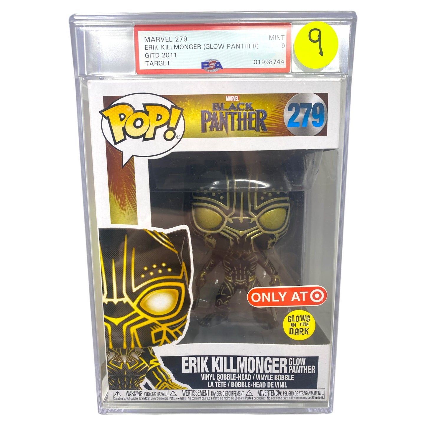 PSA Grade 9 2011 Erik Killmonger (Glow Panther) 279 Glows in the Dark, Target Exclusive