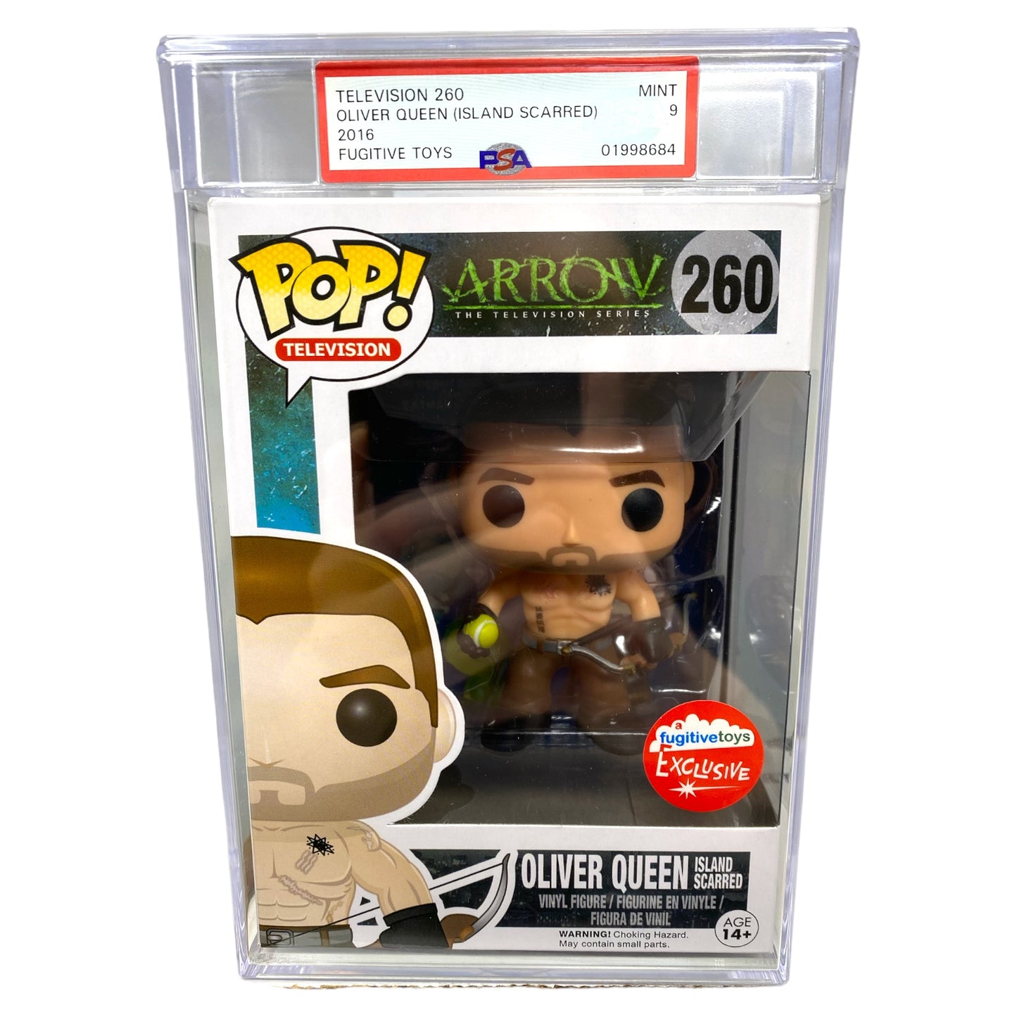 PSA Grade 9 2016 Oliver Queen Island Scarred 260 Fugitive Toys