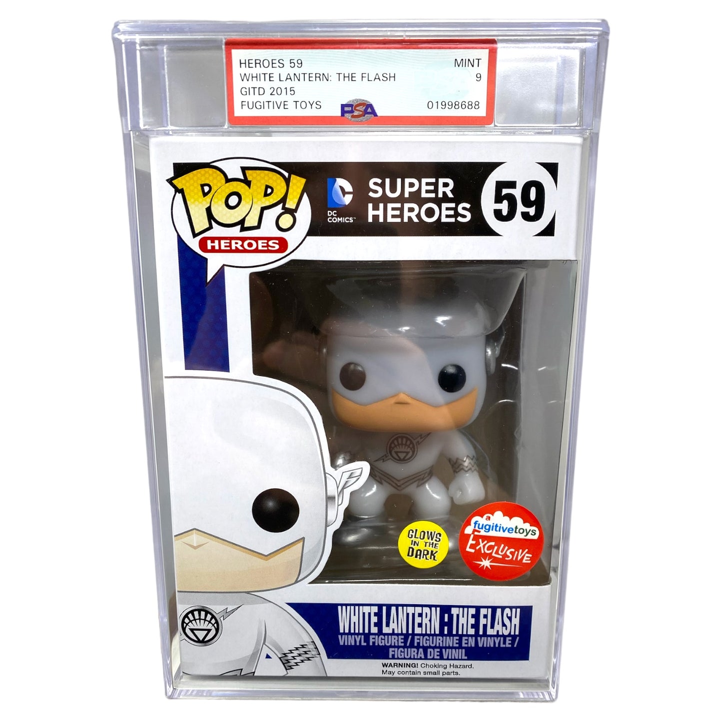 PSA Grade 9 2015 White Lantern: The Flash 59 Glows in the Dark, Fugitive Toys