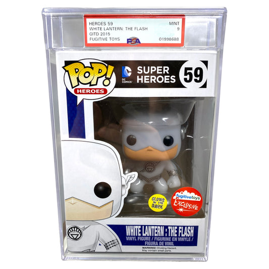 PSA Grade 9 2015 White Lantern: The Flash 59 Glows in the Dark, Fugitive Toys