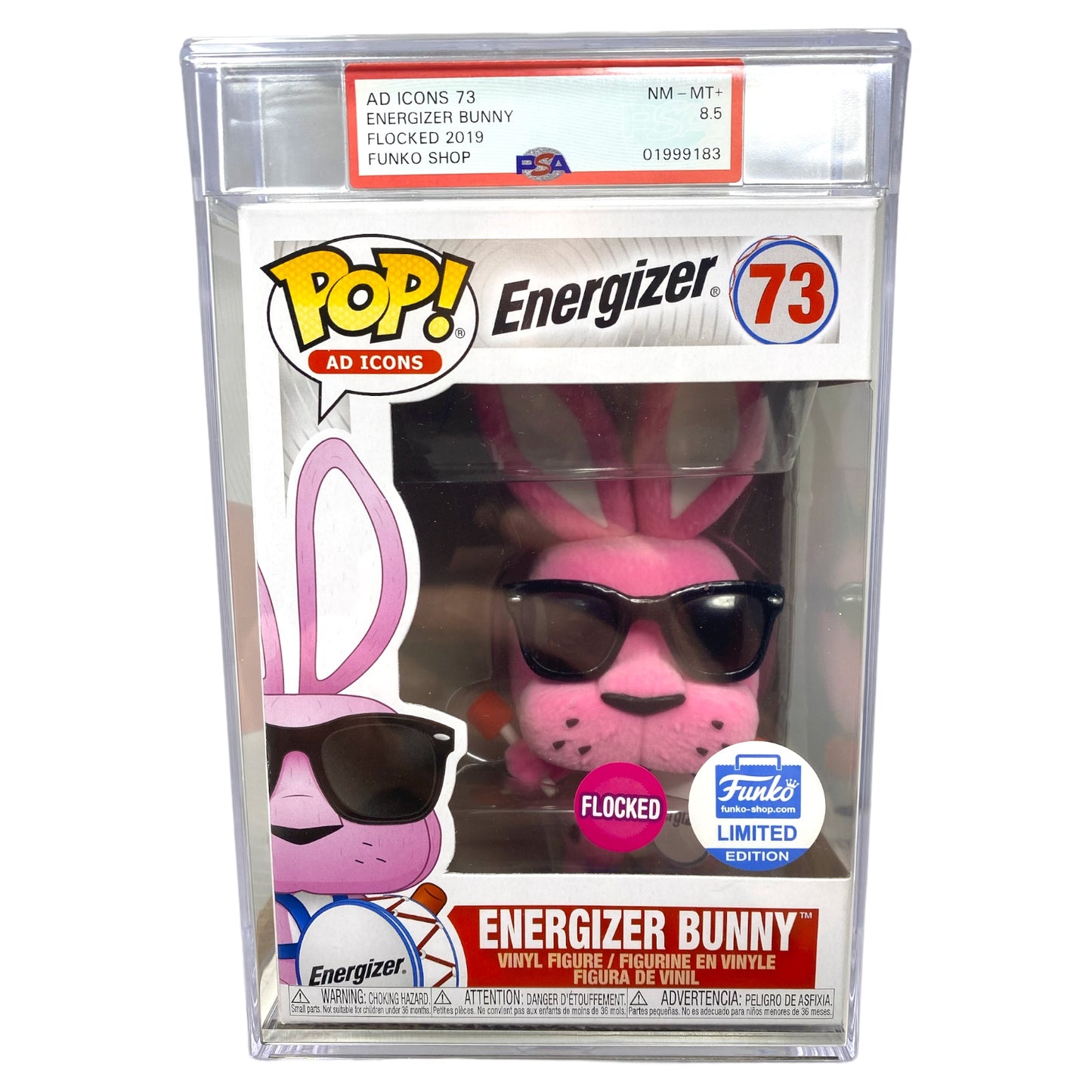 PSA Grade 8.5 Flocked 2019 Energizer Bunny 73 Funko Shop Exclusive