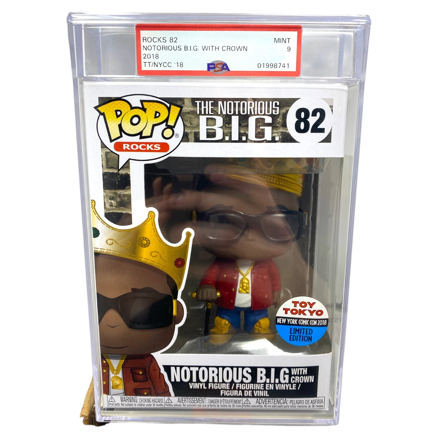 PSA Grade 9 2018 Notorious B.I.G. with Crown 82 TT/NYCC