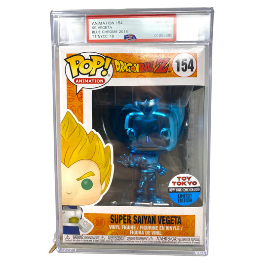 PSA Grade 8.5 Blue Chrome 2018 Super Saiyan Vegeta 154 TT/NYCC