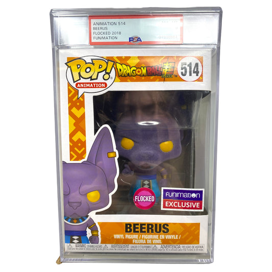 PSA Grade 8 Flocked 2018 Beerus 514 Funimation Exclusive