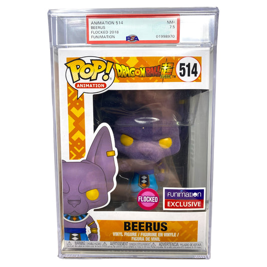 PSA Grade 7.5 Flocked 2018 Beerus 514 Funimation