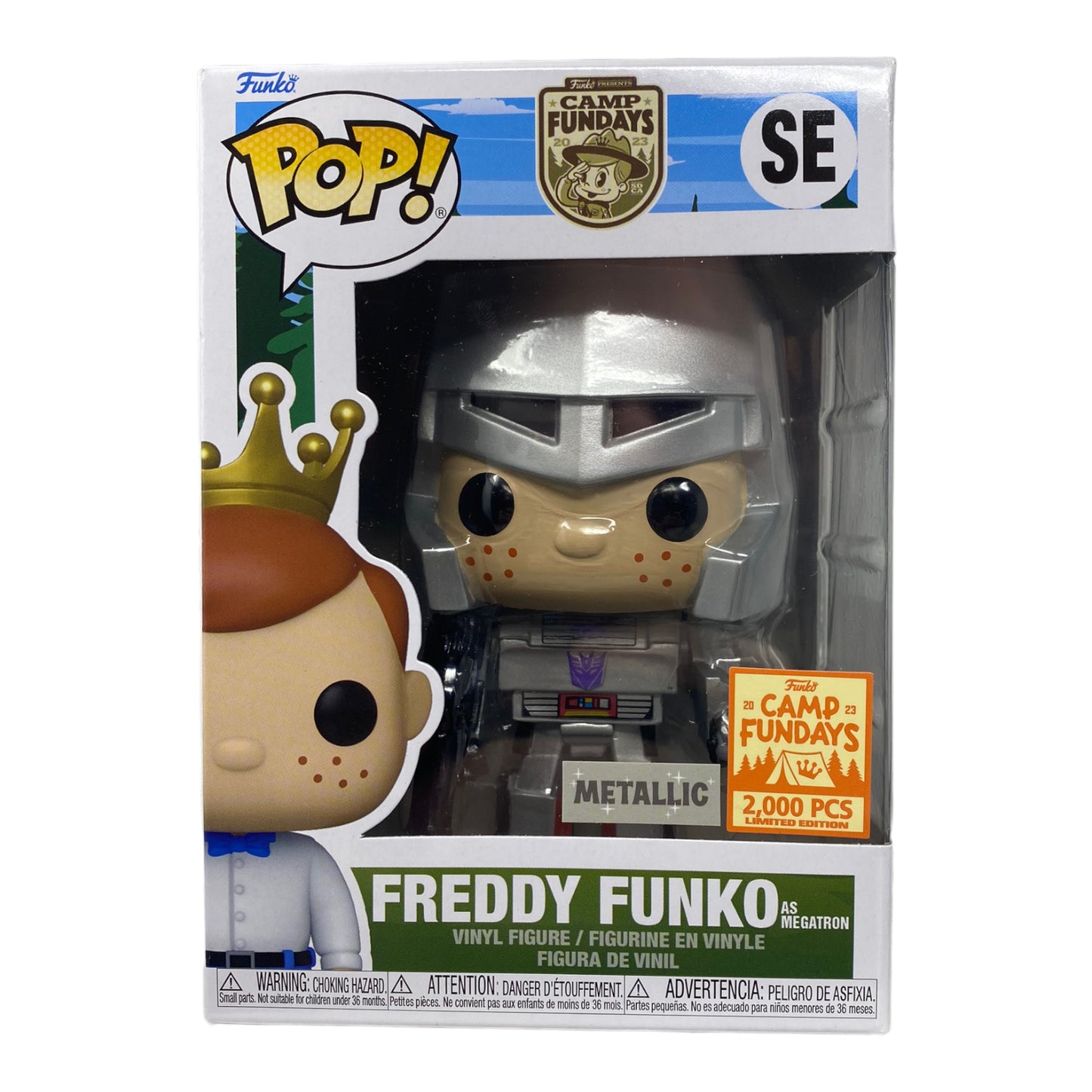SOLD - 2023 Freddy Funko as Megatron SE, Metallic, Camp Fundays