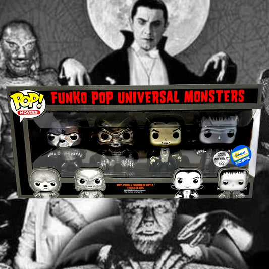 Sold 2015 4 Pack Universal Monsters Black & White Metallic LE300