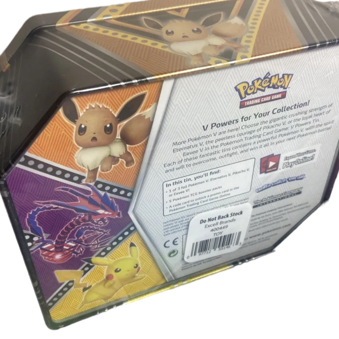 2024 V Powers Tins (Eevee/Pikachu/Eternatus) - NEW