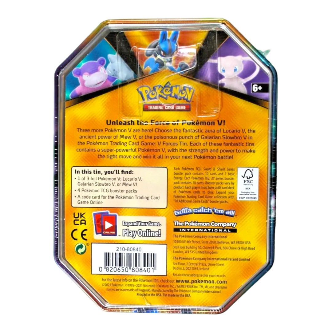 Mew TCG V Forces Tin (English) - 4 Packs - Promo Card