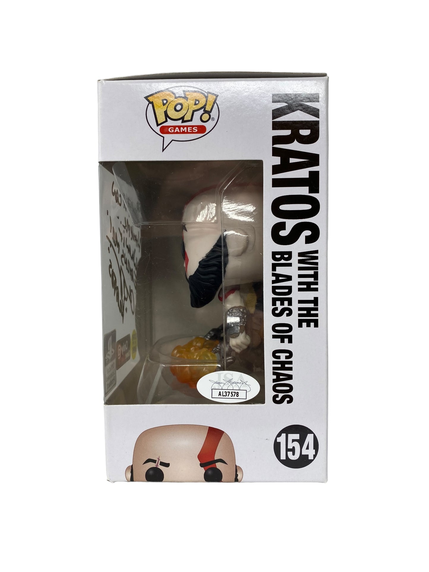 Sold - 2020 Autographed Kratos with the Blades of Chaos 154, GITD GameStop Exclusive