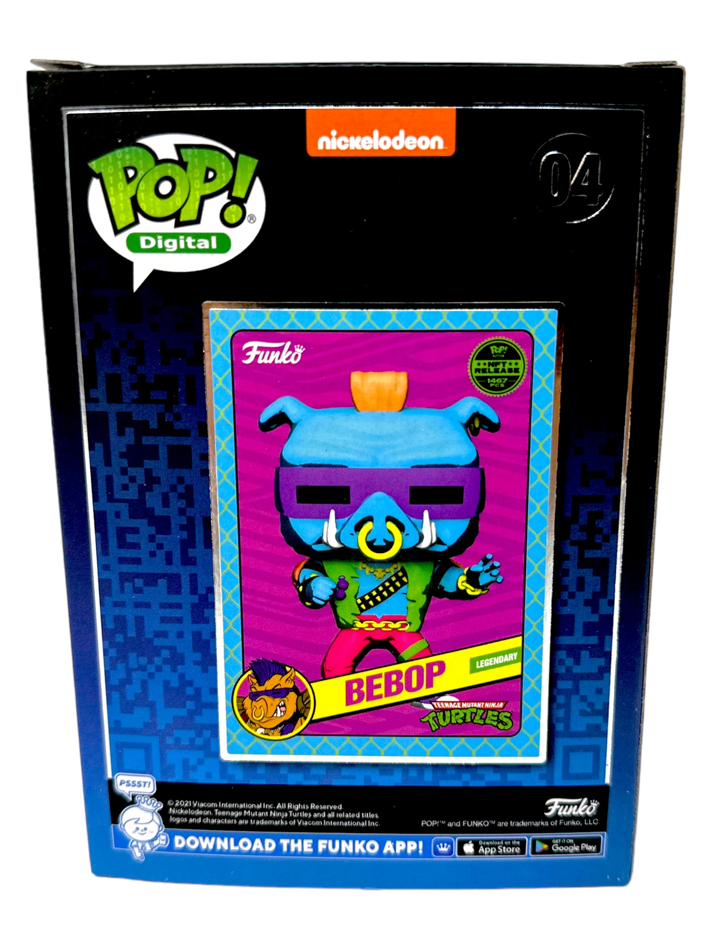 Sold Funko Pop NFT #04 TMNT Bebop Black Light Legendary LE 1467